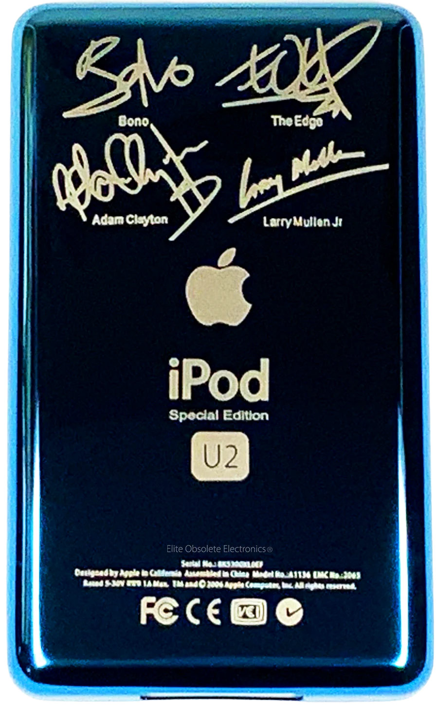Thin Aqua Blue U2 Special Edition Backplate for Apple iPod Video 5th 5.5 A1136 & iPod Classic 6th 7th A1238