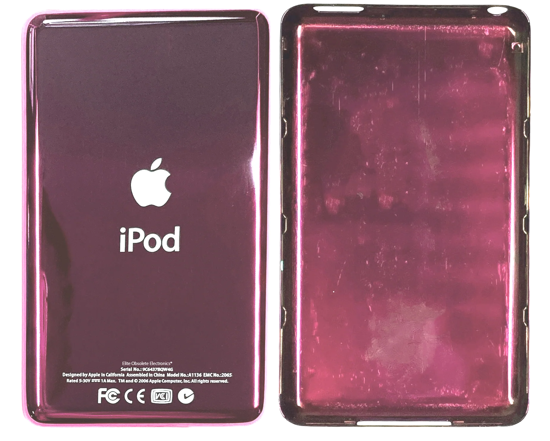 Thick Blush Pink Universal Backplate for Apple iPod Classic 6th 7th & iPod Video 5th 5.5 Enhanced - Image 2