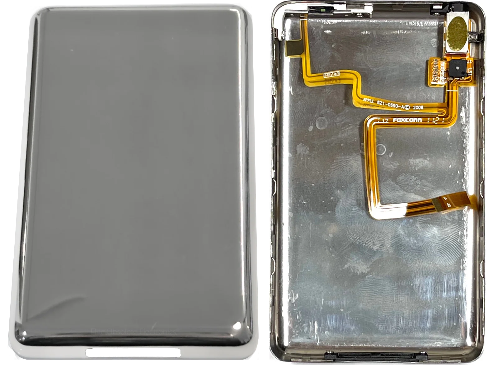 Thin Silver Chrome Fully Blank Backplate for Apple iPod Video 5th 5.5 A1136 & Classic 6th 7th A1238 - Image 3
