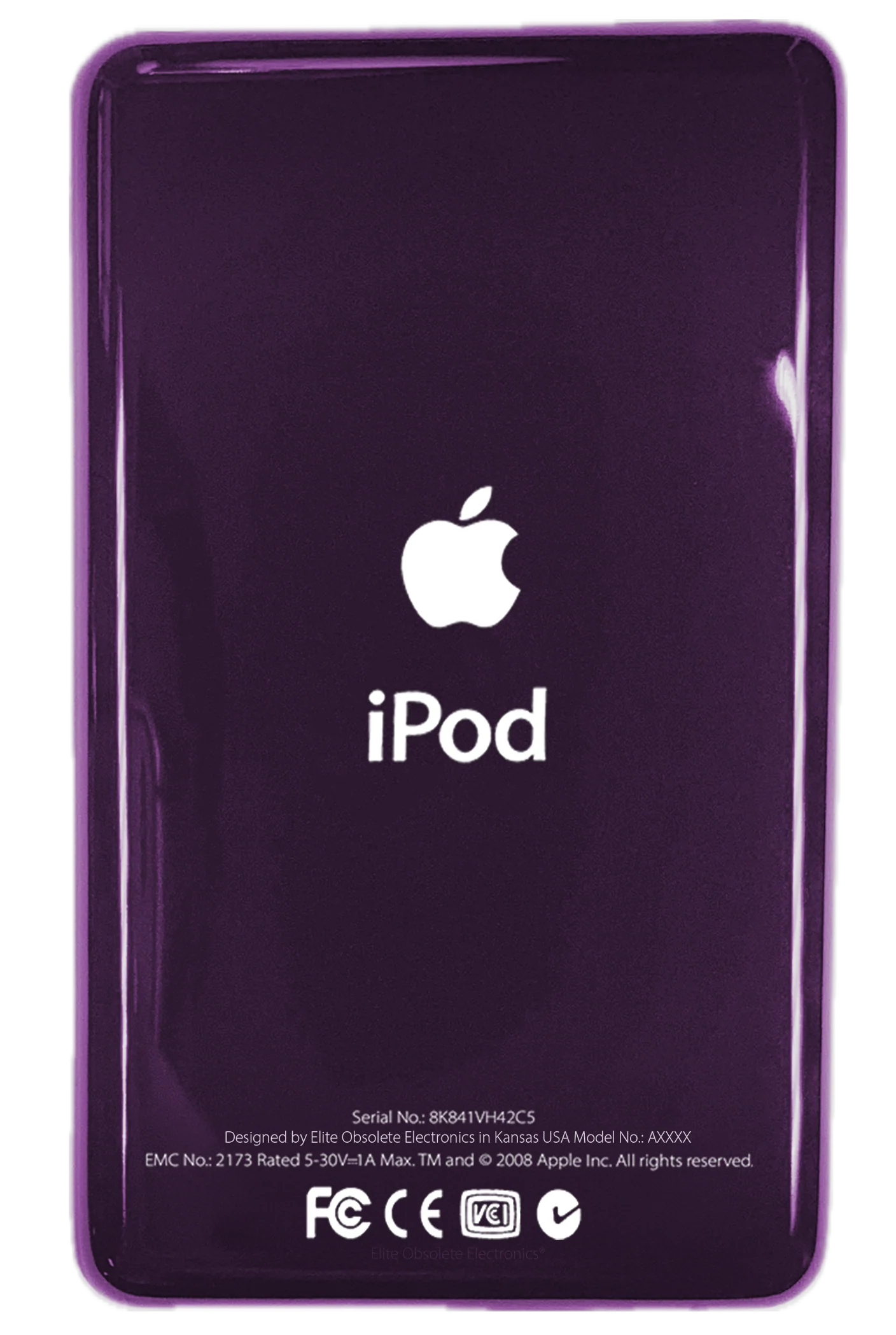 Thin Plum Purple Universal Backplate for Apple iPod Video 5th 5.5 A1136 & iPod Classic 6th 7th A1238