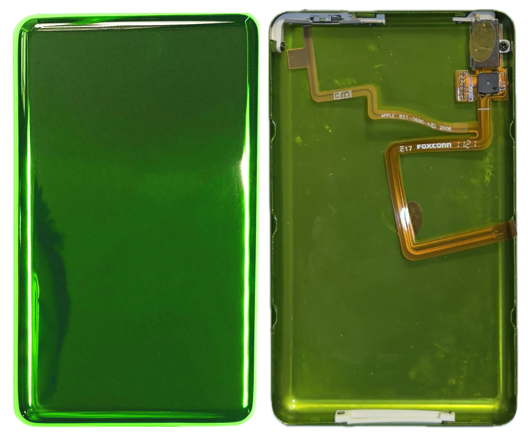 Thick Toxic Green Fully Blank Backplate for Apple iPod Classic 6th 7th & iPod Video 5th 5.5 Enhanced - Image 3