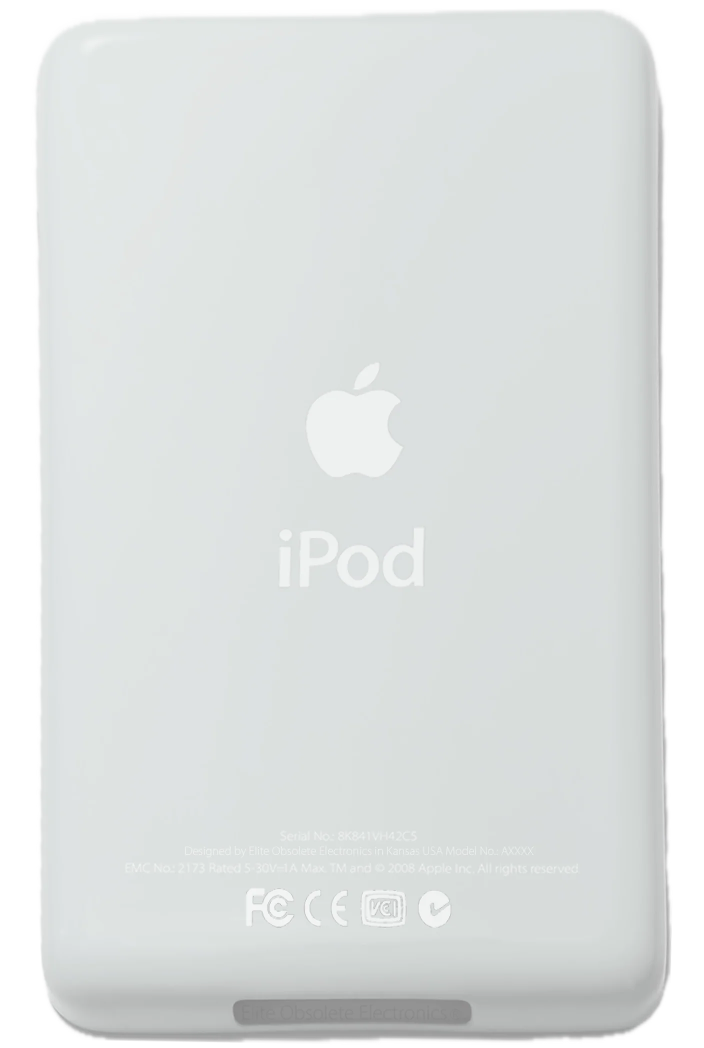 Thin White Universal Matte Backplate for Apple iPod Video 5th 5.5 A1136 & iPod Classic 6th 7th A1238
