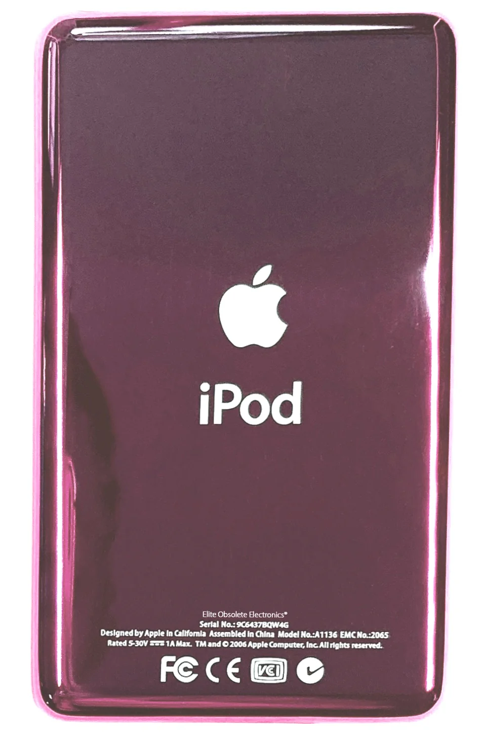 Thin Blush Pink Universal Backplate for Apple iPod Video 5th 5.5 Enhanced A1136 & iPod Classic 6th 7th A1238