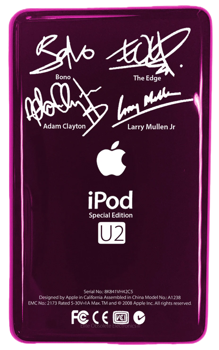 Thin Red Wine U2 Special Edition Backplate for Apple iPod Video 5th 5.5 A1136 & iPod Classic 6th 7th A1238