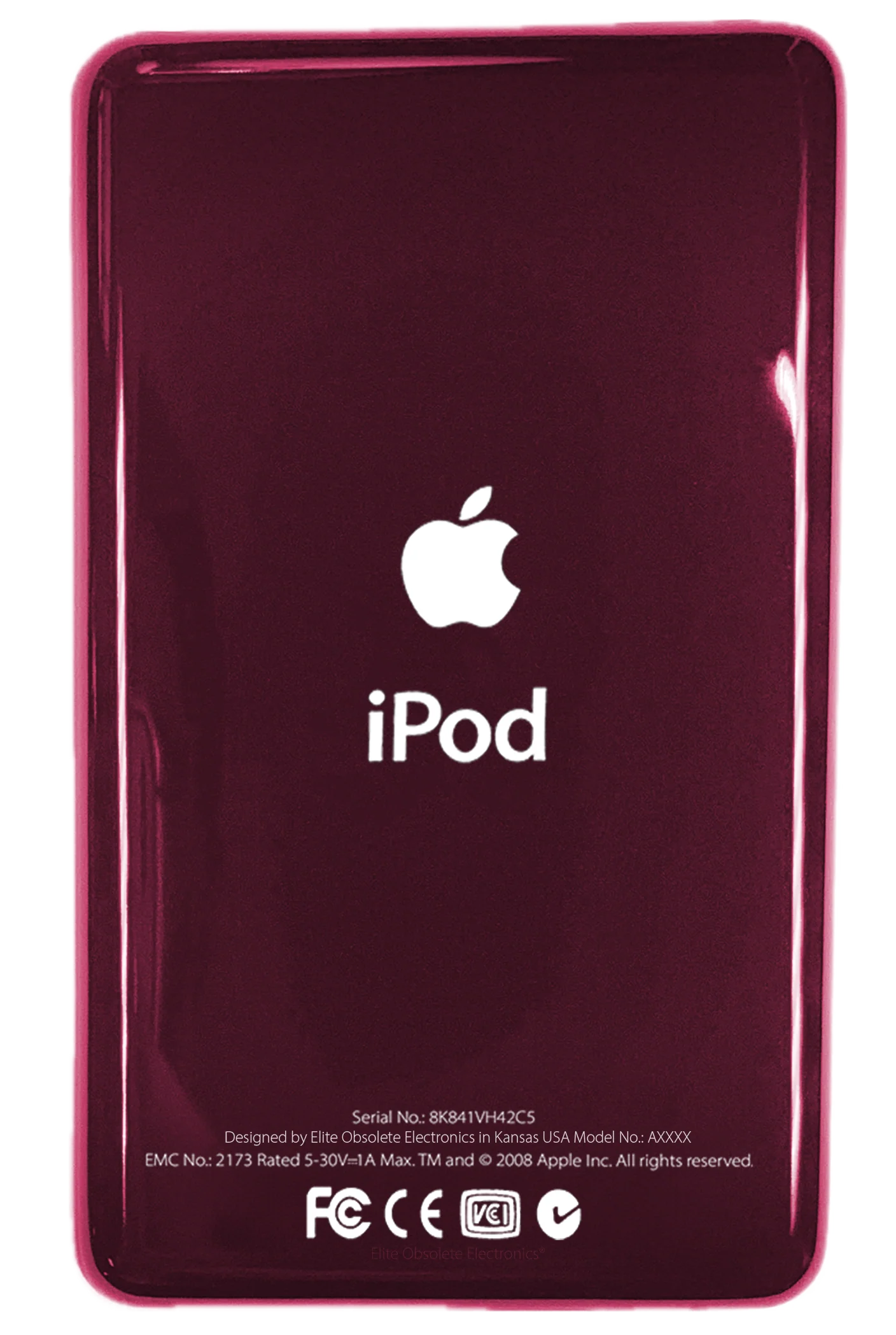 Thick Red Wine Universal Backplate for Apple iPod Video 5th 5.5 A1136 & iPod Classic 6th 7th A1238