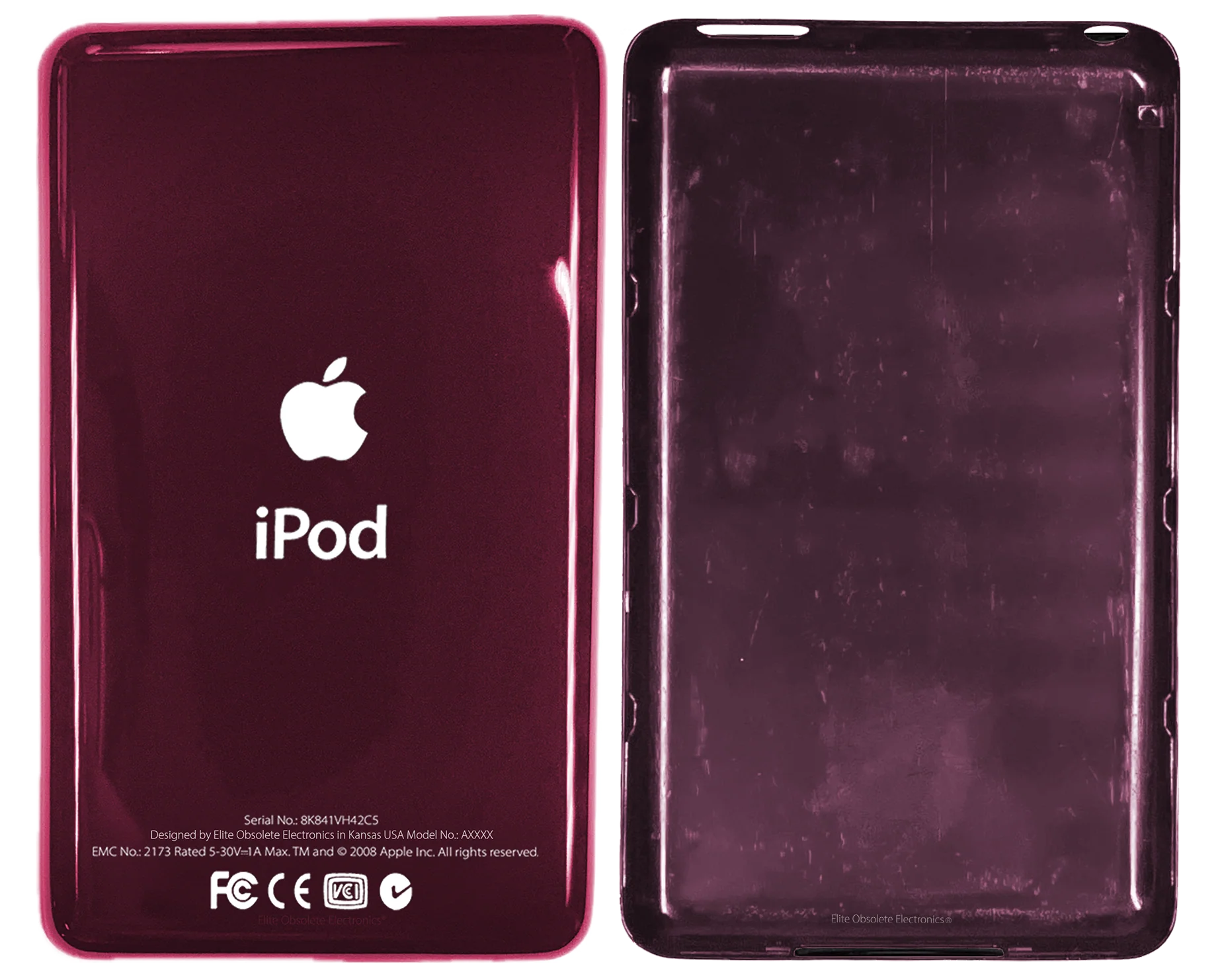 Thick Red Wine Universal Backplate for Apple iPod Video 5th 5.5 A1136 & iPod Classic 6th 7th A1238 - Image 2