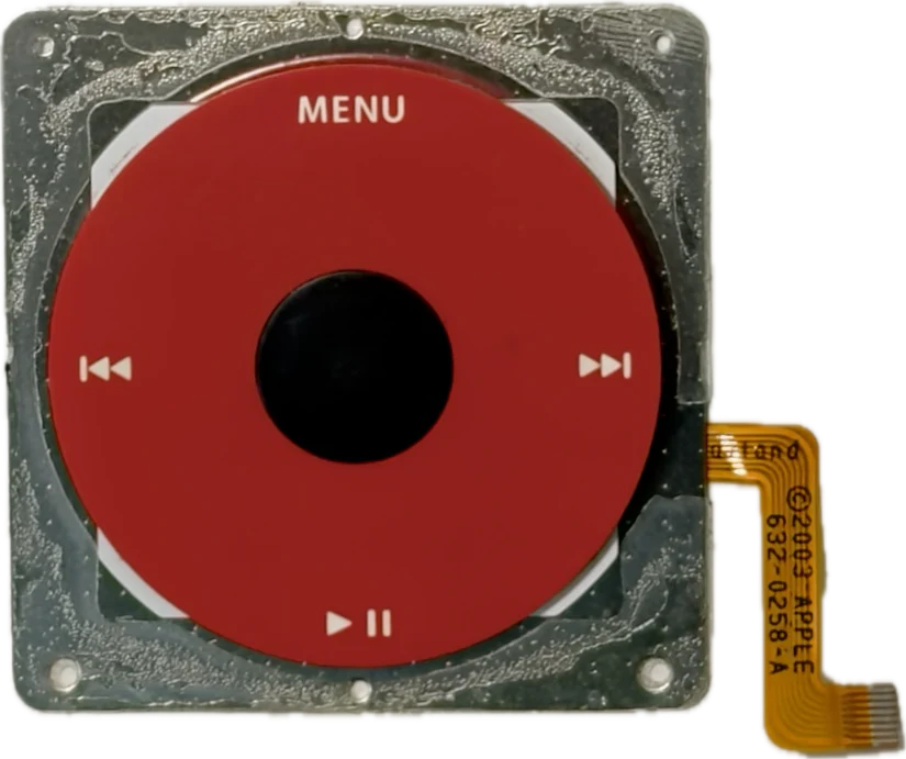 U2 Red Click Wheel Center Button Flex Cable and Bracket for Apple iPod Monochrome Classic 4th 2004 A1059 M9787LL/A