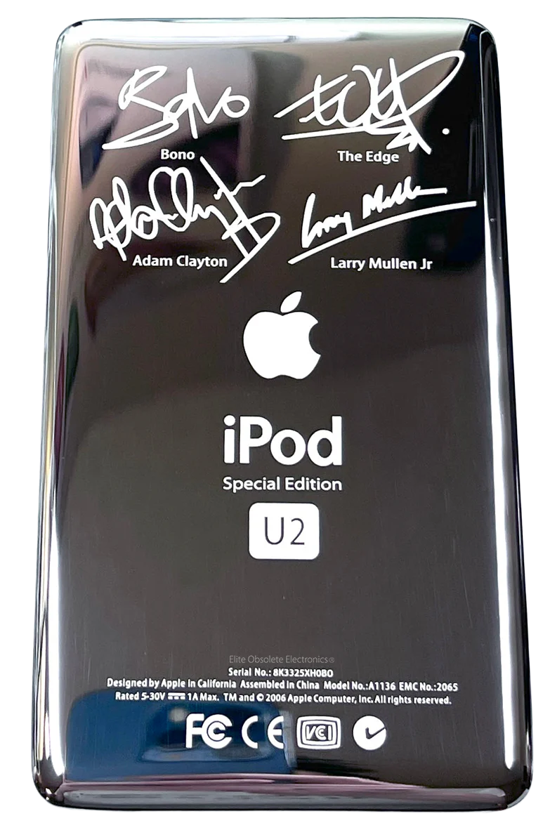 Thick U2 Special Edition Silver Backplate for Apple iPod Video 5th 5.5 A1136 & iPod Classic 6th 7th A1238