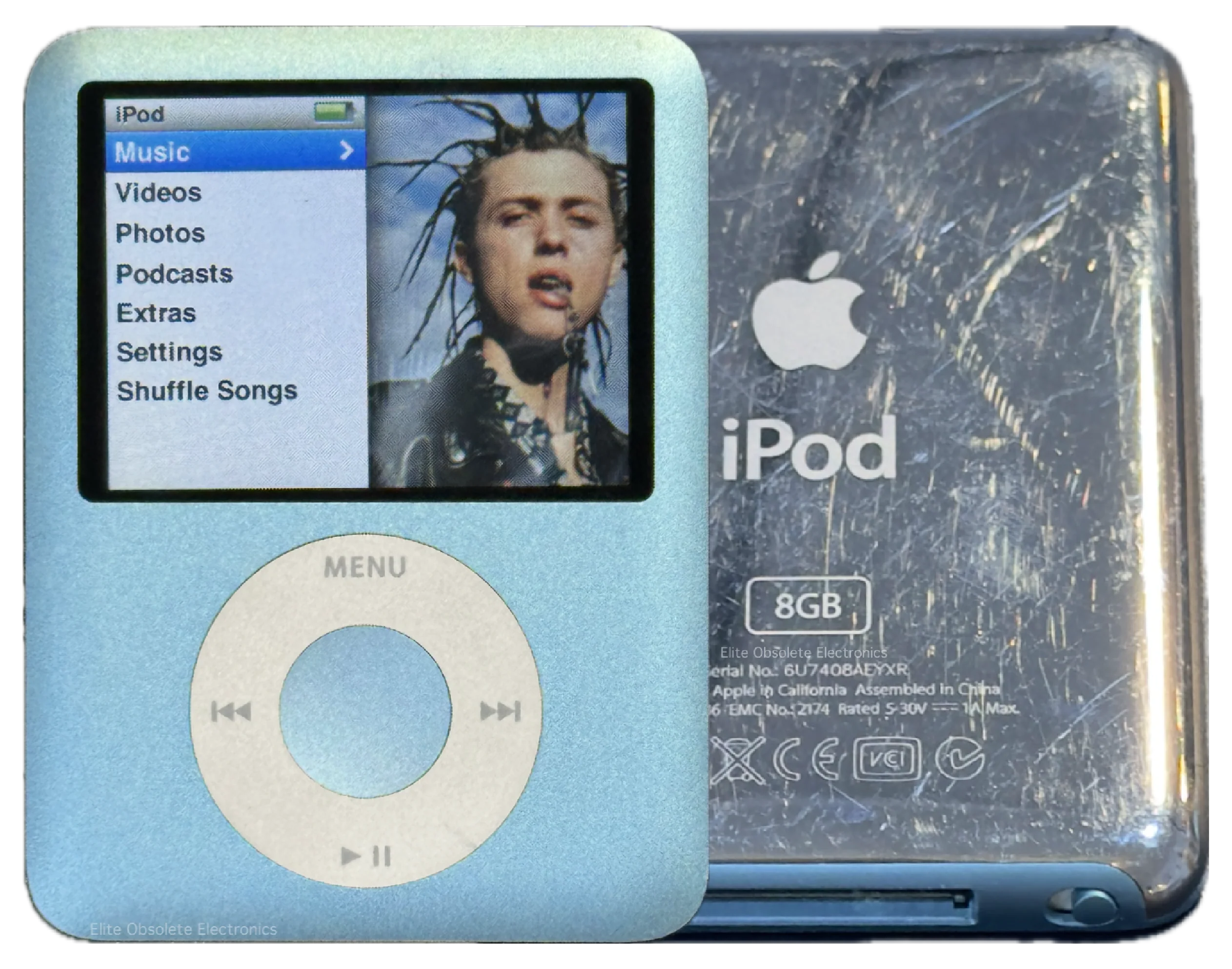 Apple iPod Nano 3rd Generation Light Blue 4GB 8GB A1236 MB249LL/A Used & Refurbished 520mah