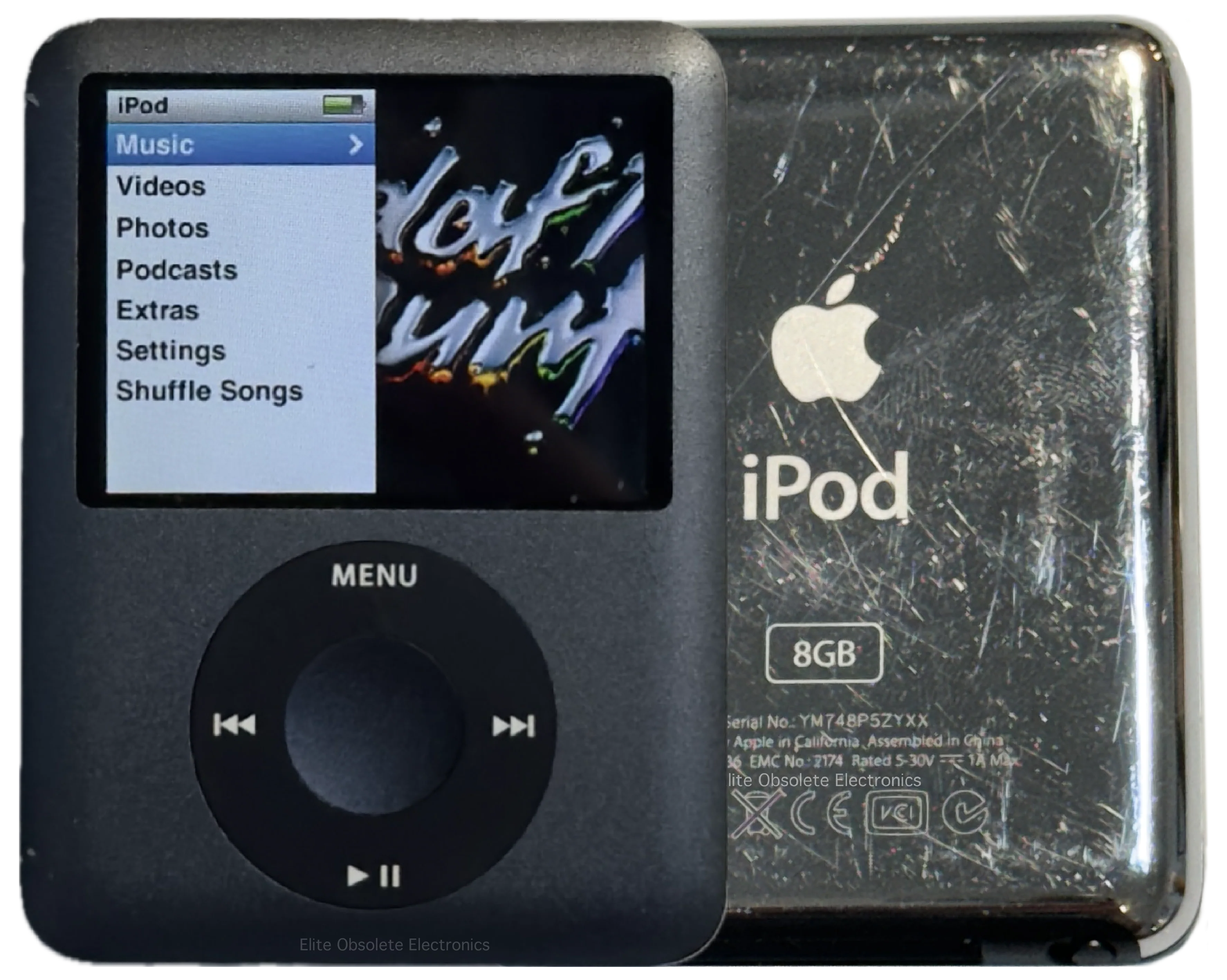 Apple iPod Nano 3rd Generation 4GB 8GB Slate Black A1236 MB261LL/A Used & Refurbished 520mah