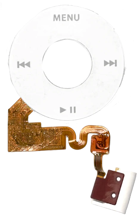 Original White Click Wheel Plastic & Headphone Jack Flex Cable for Apple iPod Nano 2nd Generation A1199 Used